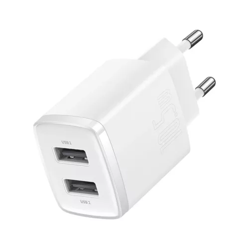 Baseus Compact hálózati töltő 2XUSB - 10.5W (CCXJ010202) fehér-6932172606916 3 kép