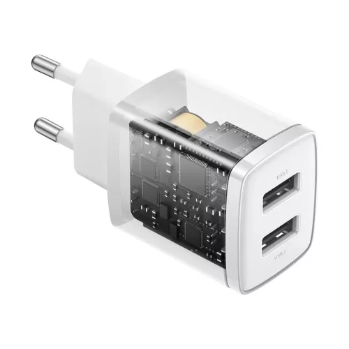 Baseus Compact hálózati töltő 2XUSB - 10.5W (CCXJ010202) fehér-6932172606916 5 kép