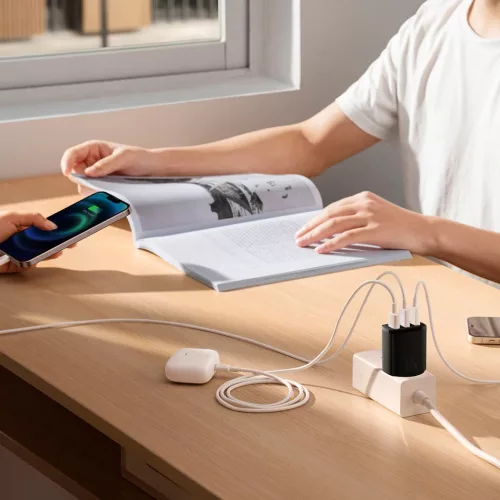 Baseus Compact hálózati töltő 3XUSB - 17W (CCXJ020101) fekete-6932172606961 8 kép