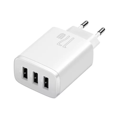 Baseus Compact hálózati töltő 3XUSB - 17W (CCXJ020102) fehér-6932172606978 2 kép