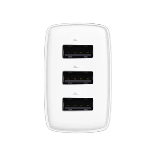 Baseus Compact hálózati töltő 3XUSB - 17W (CCXJ020102) fehér-6932172606978 3 kép