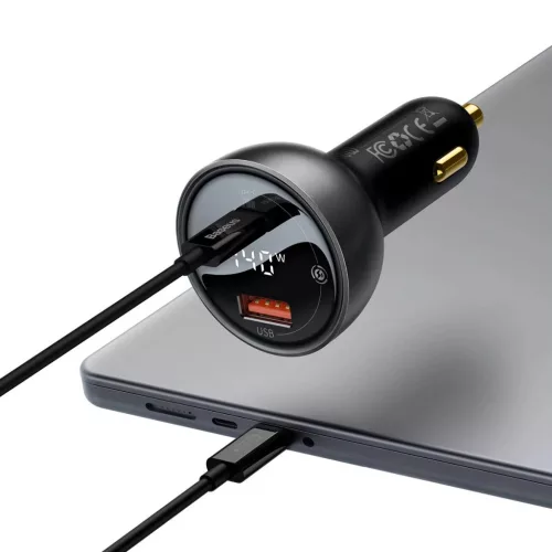Baseus Digitális Kijelzős Gyors Autós Töltő USB-A / USB-C PD3.1 1-6932172622374 4 kép
