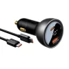 Baseus Digitális Kijelzős Gyors Autós Töltő USB-A / USB-C PD3.1 1-6932172622374 5 kép