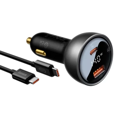 Baseus Digitális Kijelzős Gyors Autós Töltő USB-A / USB-C PD3.1 1-6932172622374 5 kép