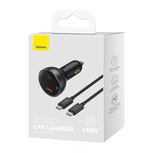 Baseus Digitális Kijelzős Gyors Autós Töltő USB-A / USB-C PD3.1 1-6932172622374 7 kép