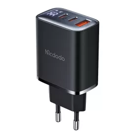   Mcdodo CH-2180 digitális kijelzős hálózati töltő 2xUSB-C + USB-A, 30W (fekete)