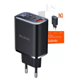 Mcdodo CH-2180 digitális kijelzős hálózati töltő 2xUSB-C + USB-A-6921002621809 2 kép