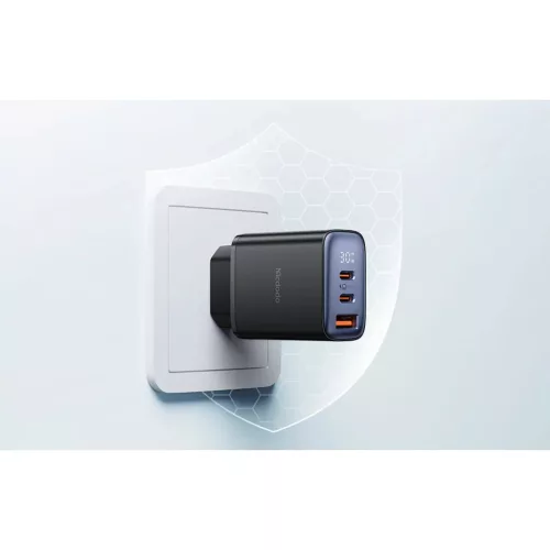 Mcdodo CH-2180 digitális kijelzős hálózati töltő 2xUSB-C + USB-A-6921002621809 6 kép