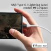 Lightning iPhone kábel 1.5m Type-C fejjel MFi Alphajack (CL15-WG) feh-5999860199755 5 kép