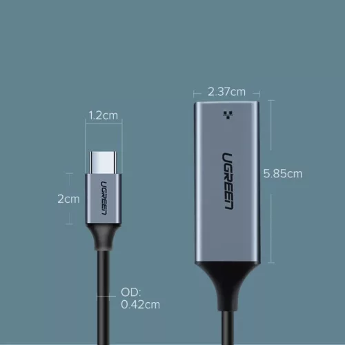 Ugreen USB Type.C 1000Mbps Gigabit Ethernet átalakító adapter szür-6957303857371 10 kép