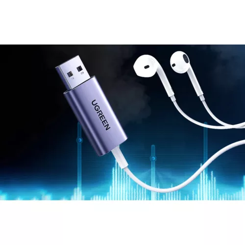 UGREEN CM383 USB - mini audio jack 3.5mm audio adapter, átalakító-6957303888641 4 kép