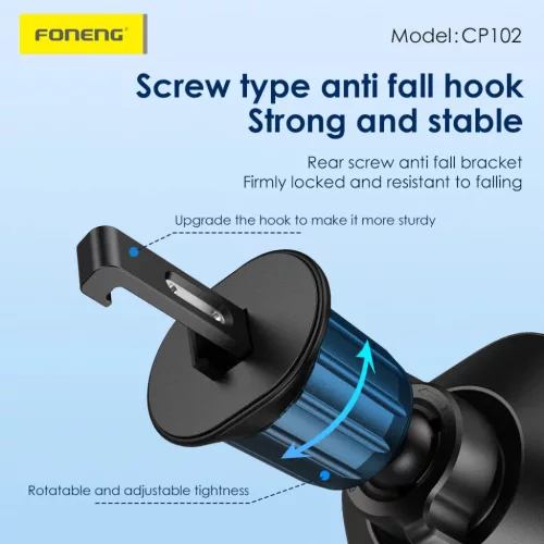 Foneng CP102 mágneses szellőzőre erősíthető telefontartó (Feket-6970462510093 6 kép