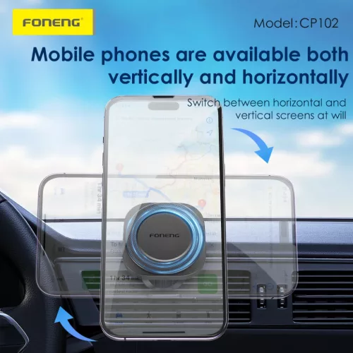 Foneng CP102 mágneses szellőzőre erősíthető telefontartó (Feket-6970462510093 8 kép