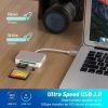 ROCKETEK USB 3.0 5Gbps memóriakártya olvasó CF / SD, microSD / TF (- 3 kép