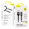 Blavec Raptor USB-A - USB-C kábel PD 66W 6A 1m, fekete-szürke (CRA-U-5900217419556 5 kép