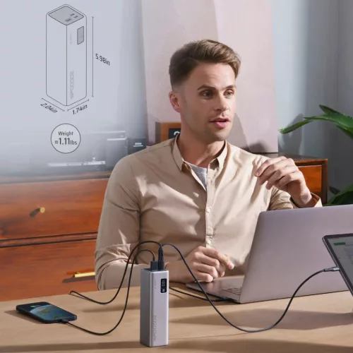 Powerbank Cuktech CUKP200XGLGR 100W 20000mAh 2 x USB-C 1 x USB-A - sz�-6973886190773 3 kép