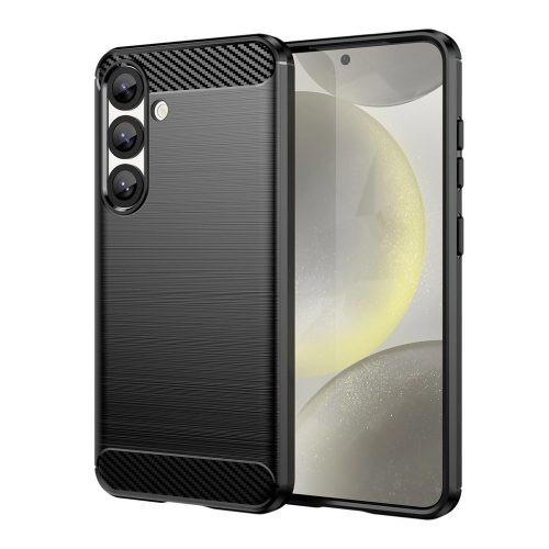 Carbon Case Rugalmas Szilikon Tok Xiaomi Poco F7 Pro - Fekete-5907769378478 1 kép