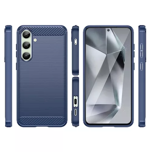 Szilikon tok Carbon Case Samsung Galaxy S24 FE - kék tok-5907769368721 6 kép