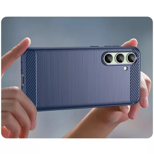 Szilikon tok Carbon Case Samsung Galaxy S24 FE - kék tok-5907769368721 7 kép