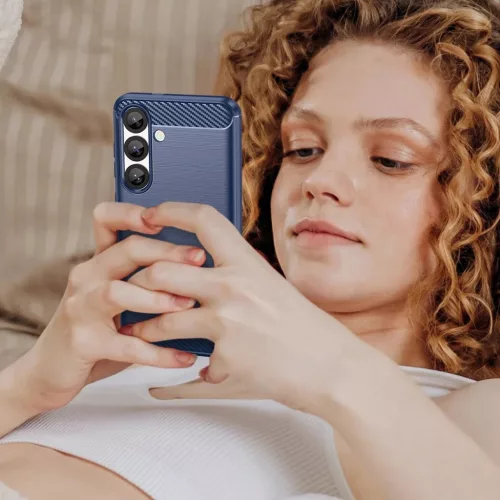 Carbon Case szilikon tok Samsung Galaxy S25 Edge - kék-5907769377235 9 kép