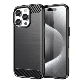 Carbon Case iPhone 16 Pro Max szilikon tok - Fekete tok-5907769364761 1 kép