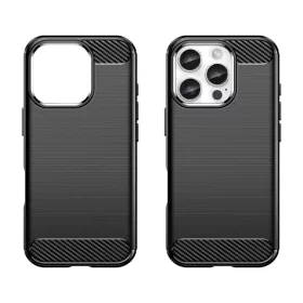 Carbon Case iPhone 16 Pro Max szilikon tok - Fekete tok-5907769364761 2 kép
