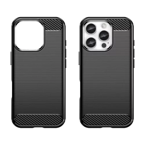 Carbon Case iPhone 16 Pro Max szilikon tok - Fekete tok-5907769364761 2 kép