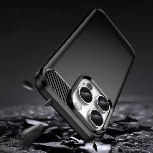 Carbon Case iPhone 16 Pro Max szilikon tok - Fekete tok-5907769364761 4 kép