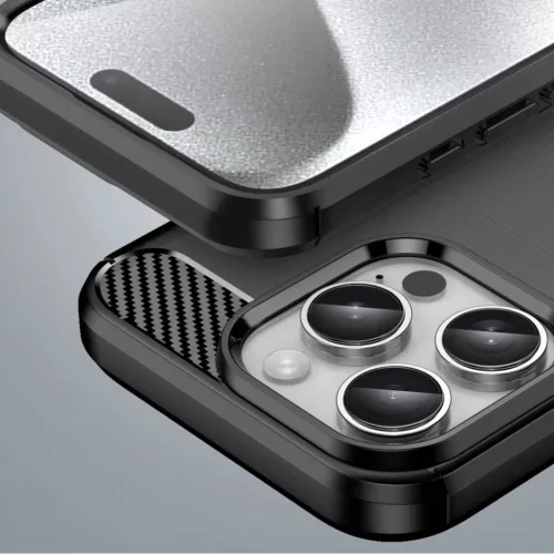 Carbon Case iPhone 16 Pro Max szilikon tok - Fekete tok-5907769364761 7 kép