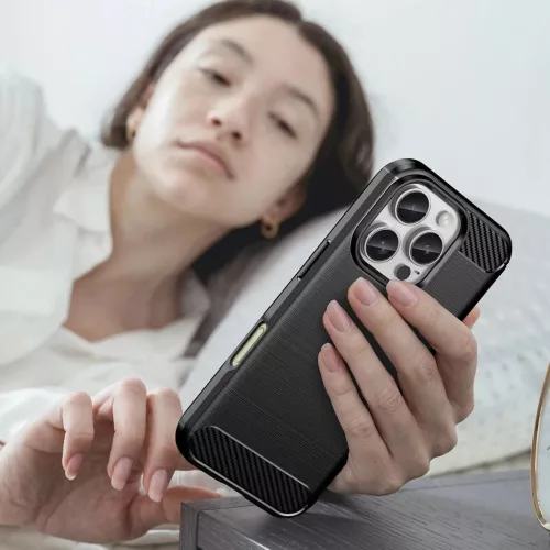 Carbon Case iPhone 16 Pro Max szilikon tok - Fekete tok-5907769364761 8 kép