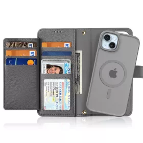 Dux Ducis Lawa bőr iPhone 15 tok - Szürke tok-6971824163100 2 kép