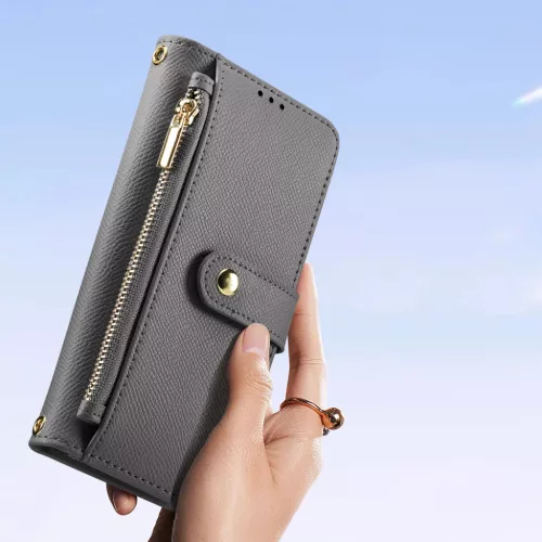 Dux Ducis Lawa bőr iPhone 15 tok - Szürke tok-6971824163100 10 kép