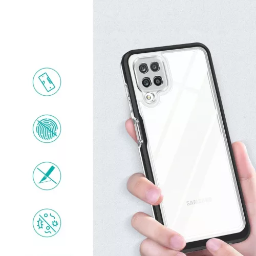 Átlátszó 3 az 1-ben tok Samsung Galaxy A22 4G Keret Gél Tok Fekete-9145576242636 2 kép
