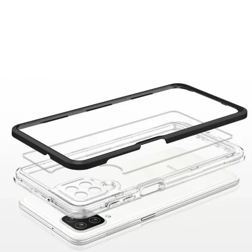 Átlátszó 3 az 1-ben tok Samsung Galaxy A22 4G Keret Gél Tok Fekete-9145576242636 5 kép
