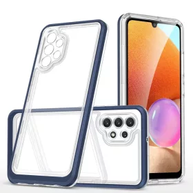 Clear 3 az 1-ben tok Samsung Galaxy A72 4G-hez Kék keretes gél borí-9145576242797 1 kép