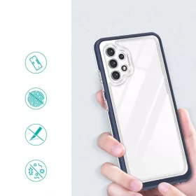 Clear 3 az 1-ben tok Samsung Galaxy A72 4G-hez Kék keretes gél borí-9145576242797 2 kép