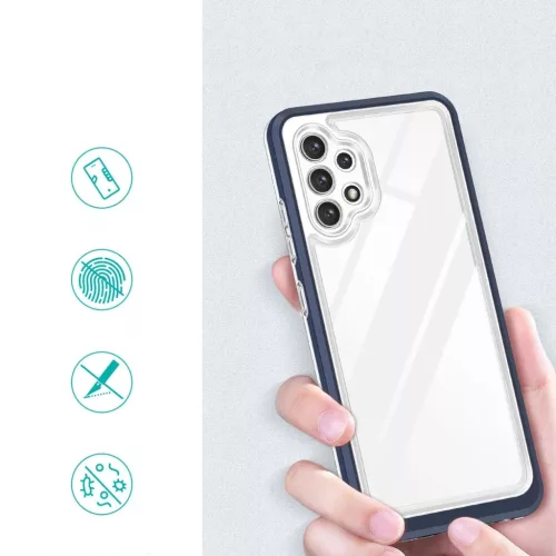 Clear 3 az 1-ben tok Samsung Galaxy A72 4G-hez Kék keretes gél borí-9145576242797 2 kép