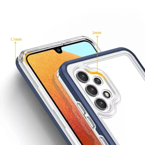 Clear 3 az 1-ben tok Samsung Galaxy A72 4G-hez Kék keretes gél borí-9145576242797 4 kép