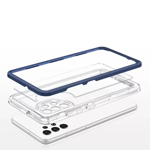 Clear 3 az 1-ben tok Samsung Galaxy A72 4G-hez Kék keretes gél borí-9145576242797 5 kép