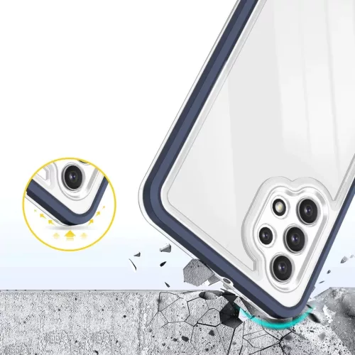 Clear 3 az 1-ben tok Samsung Galaxy A72 4G-hez Kék keretes gél borí-9145576242797 6 kép