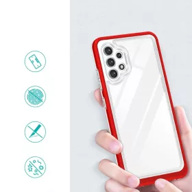 Clear 3in1 tok Samsung Galaxy A72 4G Frame Gel Cover Red-9145576242803 2 kép