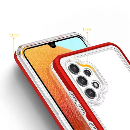 Clear 3in1 tok Samsung Galaxy A72 4G Frame Gel Cover Red-9145576242803 4 kép