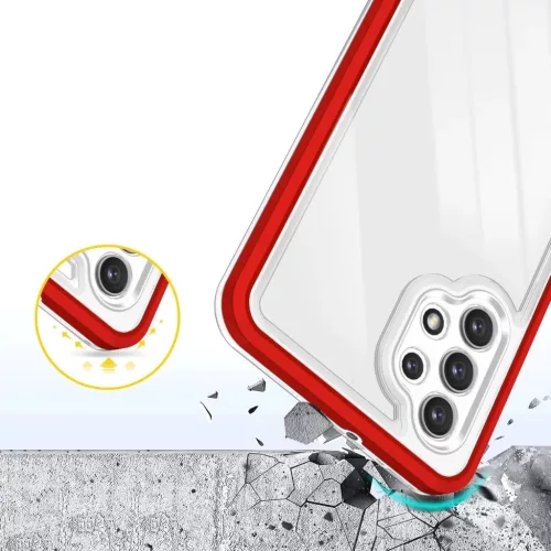 Clear 3in1 tok Samsung Galaxy A72 4G Frame Gel Cover Red-9145576242803 6 kép