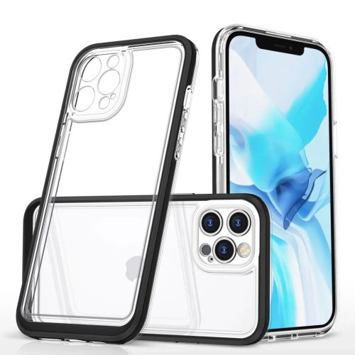 Clear 3in1 tok iPhone 12 Pro keretes gél tok fekete-9145576242391 1 kép
