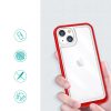 Átlátszó 3 az 1-ben tok iPhone 13 mini-hez, piros kerettel-9145576242476 2 kép