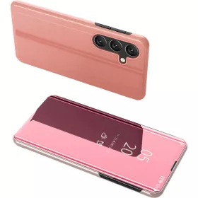   Clear View Case fliptok Samsung Galaxy A24 4G tok, rózsaszín