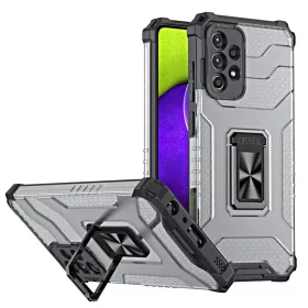   Crystal Ring Case Kickstand Tough Rugged tok Samsung Galaxy A72 4G fekete