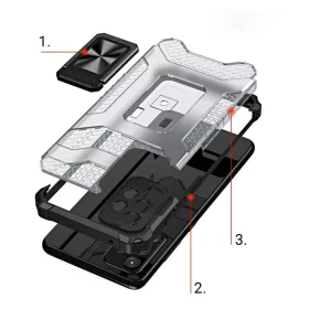 Crystal Ring Case Kickstand Tough Rugged tok Samsung Galaxy A72 4G fek-9145576226391 2 kép