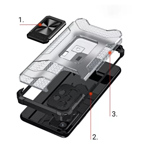 Crystal Ring Case Kickstand Tough Rugged tok Samsung Galaxy A72 4G fek-9145576226391 2 kép