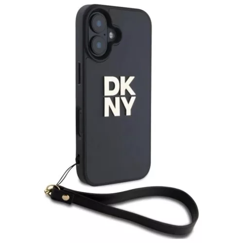  iPhone 16 6.1" fekete/fekete DKNY DKHCP16SPBSWSK keménytok csuklóp�-3666339334543 3 kép